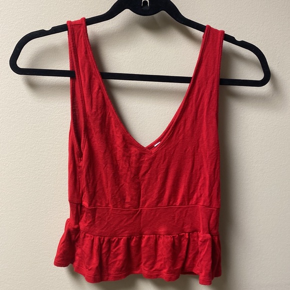 PacSun Me to We Red Peplum Summer Tank Top Size Small EUC - Picture 3 of 7